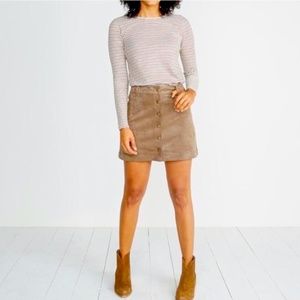 Marine Layer • Faux Suede Button Front Mini Skirt